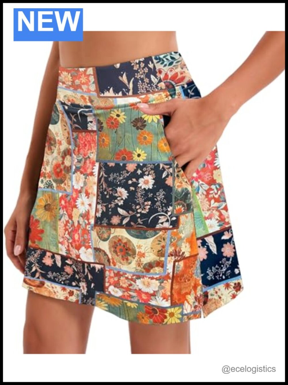 Athletic Skort with Shorts Liner Hidden Pocket for Running Training Tennis Golf